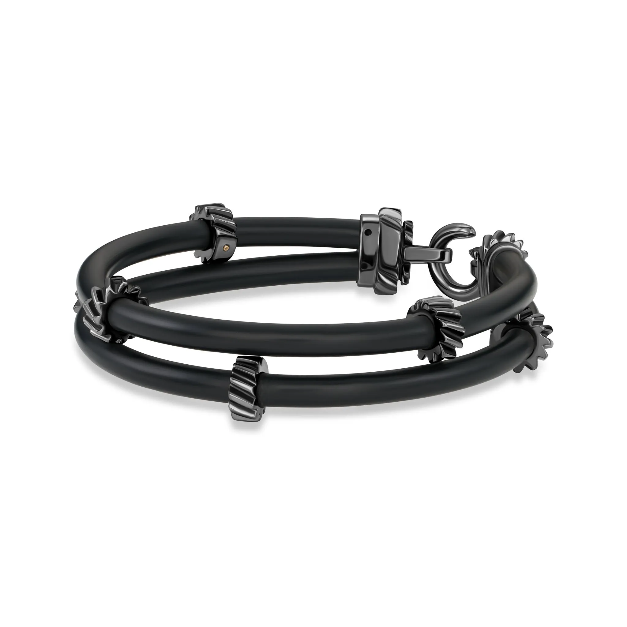 B497 Rubber Black Platinum Double Strand Gear