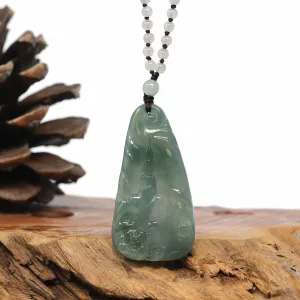 Baikalla "Goddess of Compassion" Genuine Burmese Jadeite Jade Guanyin Necklace