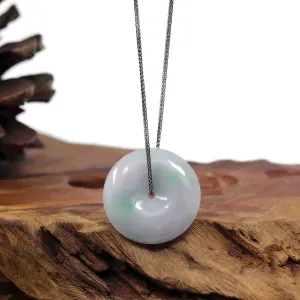 Baikalla "Good Luck Button" Necklace Lavender Jadeite Jade Lucky Ping An Kou Pendant