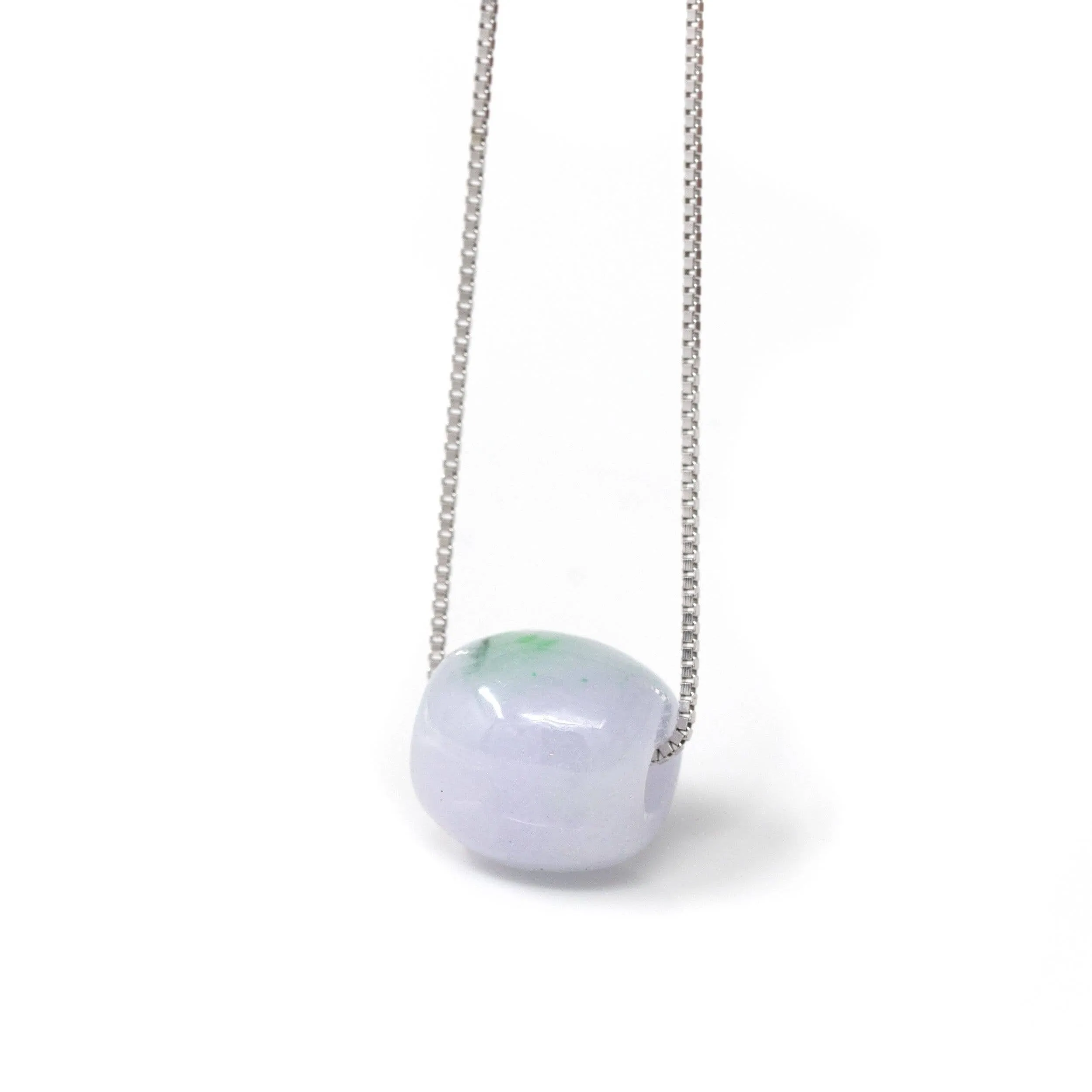 Baikalla™ "Good Luck Button" Necklace Real Lavender Jade Lucky TongTong Pendant Necklace