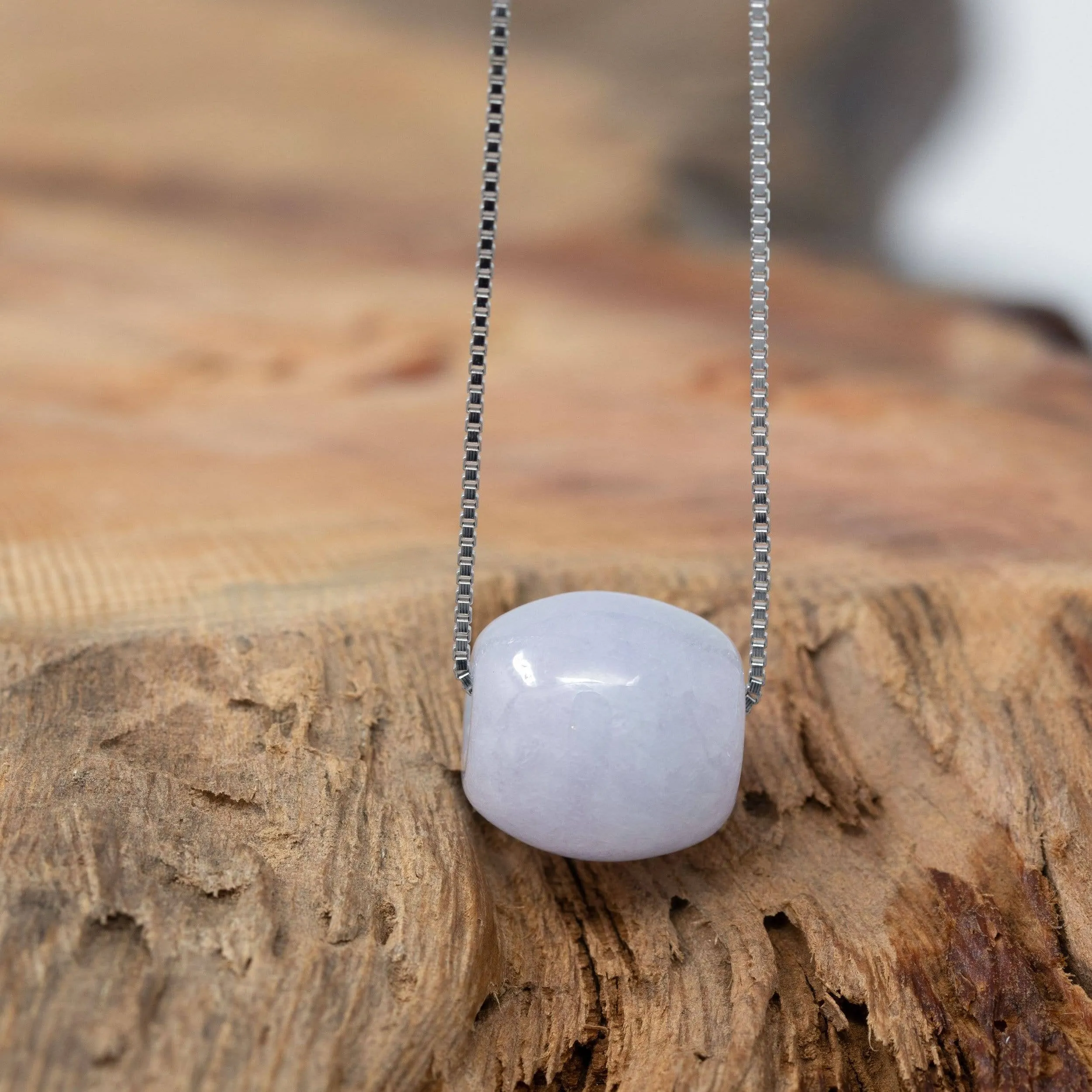 Baikalla™ "Good Luck Button" Necklace Real Lavender Jade Lucky TongTong Pendant Necklace