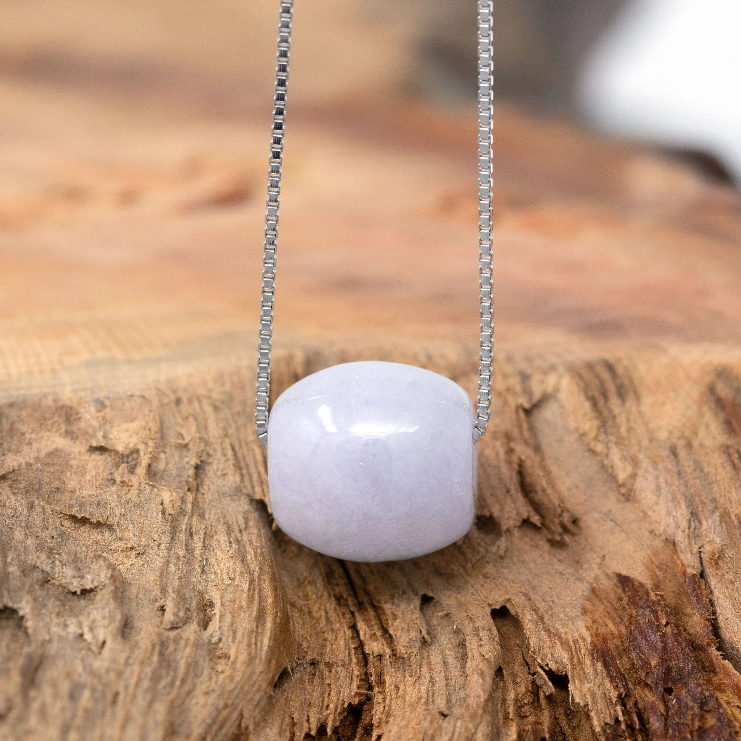 Baikalla™ "Good Luck Button" Necklace Real Lavender Jade Lucky TongTong Pendant Necklace