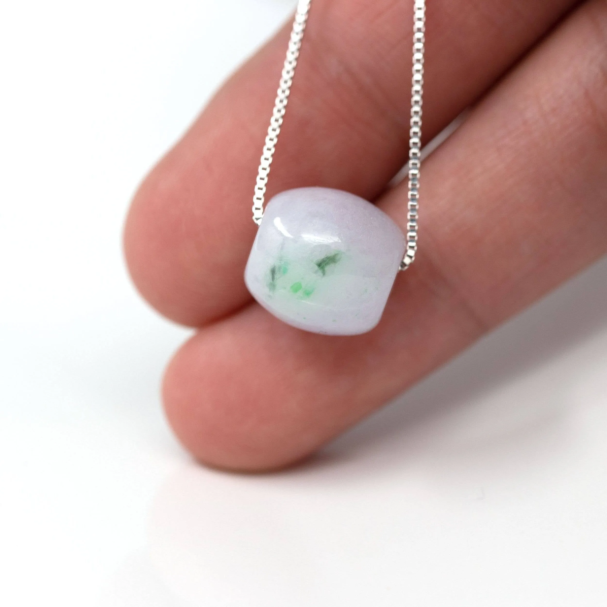 Baikalla™ "Good Luck Button" Necklace Real Lavender Jade Lucky TongTong Pendant Necklace