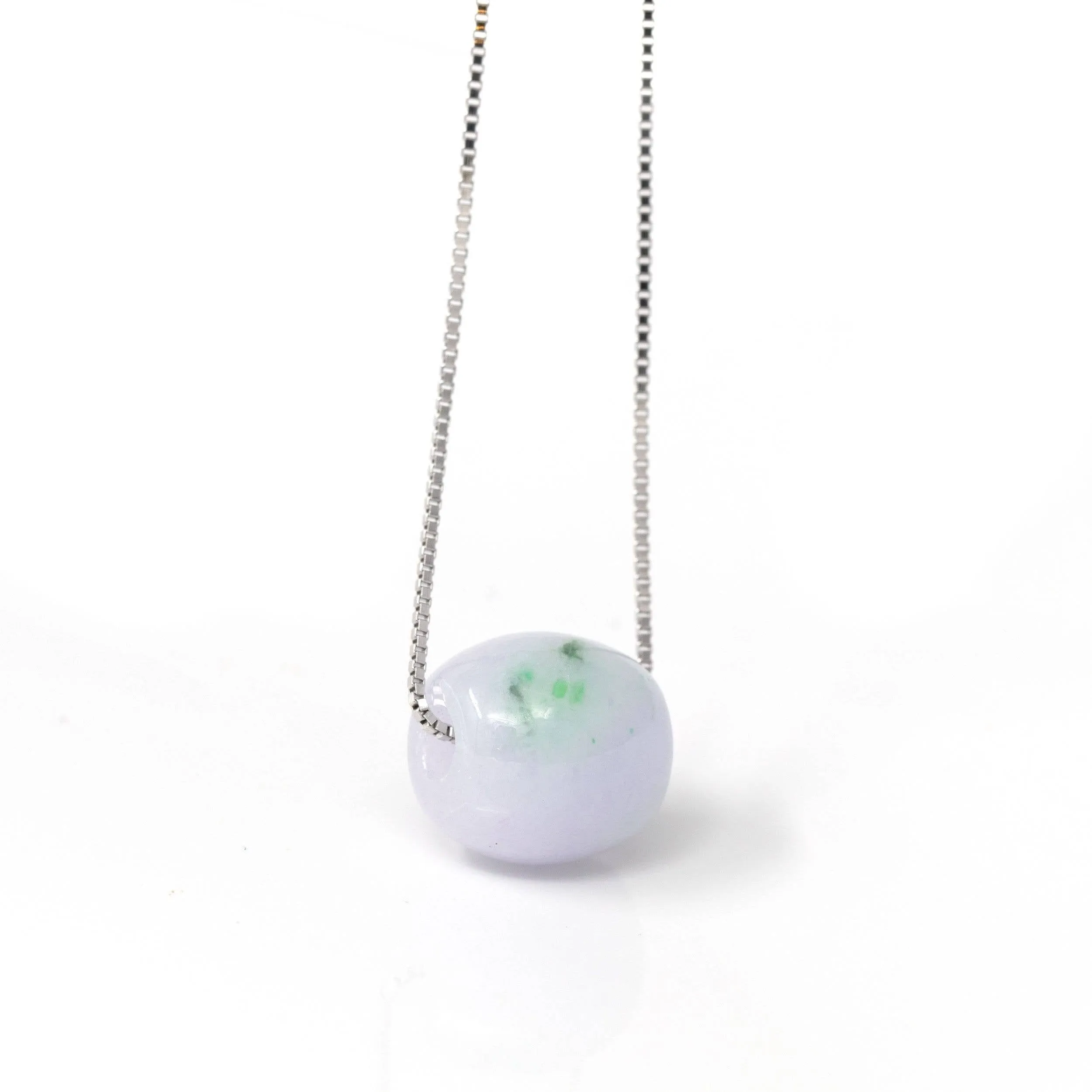 Baikalla™ "Good Luck Button" Necklace Real Lavender Jade Lucky TongTong Pendant Necklace