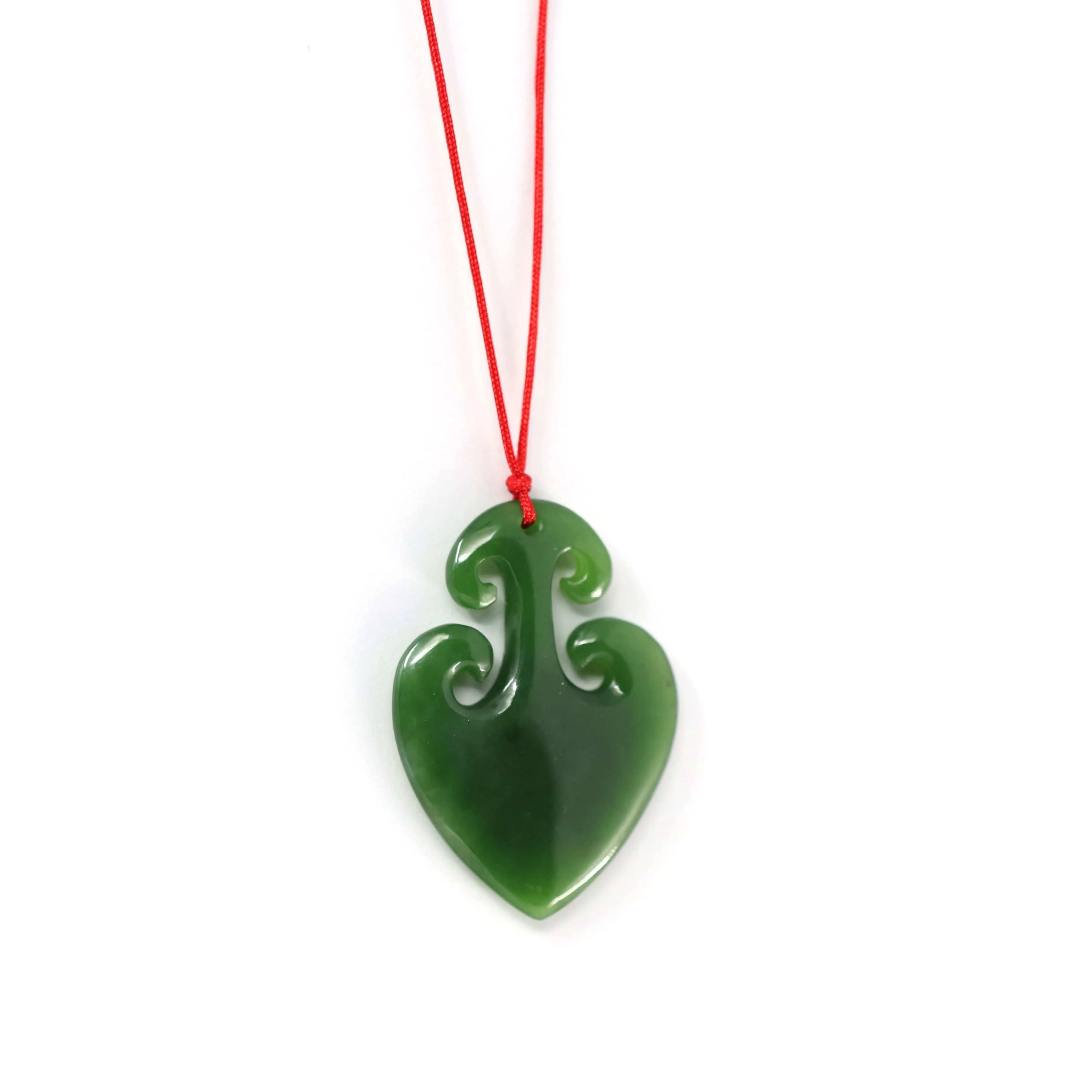 Baikalla™ "Lucky Jade Anchor" Green Jade Pendant Necklace