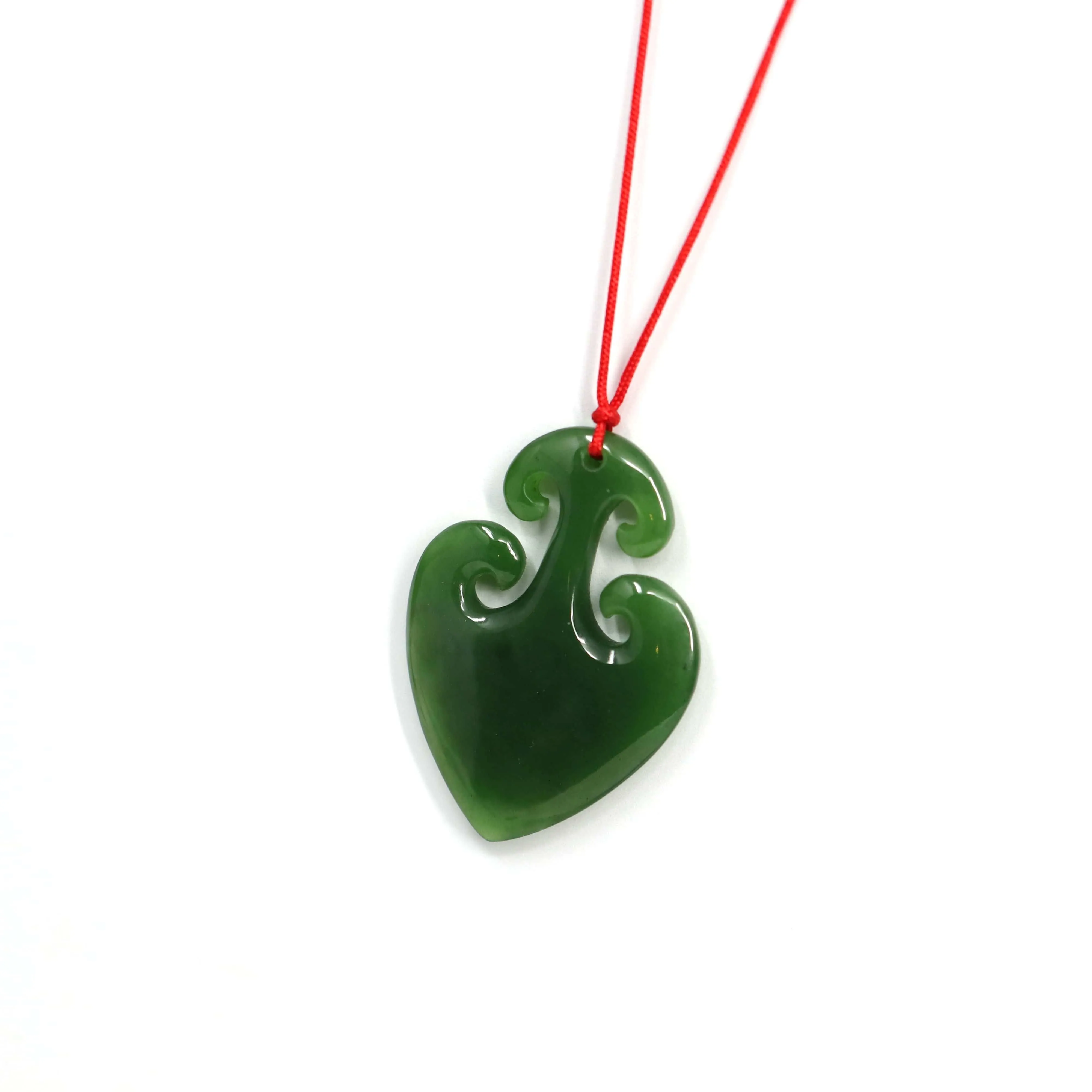 Baikalla™ "Lucky Jade Anchor" Green Jade Pendant Necklace