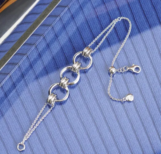 Bevel Unity Twin Chain Slider Bracelet