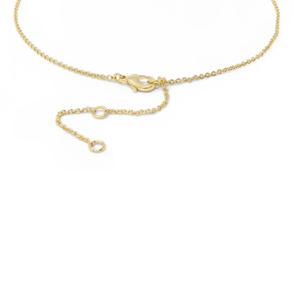 Birthstone Necklace March Gold Plated