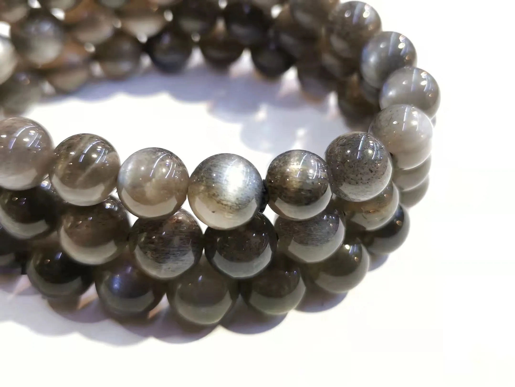 Black Sunstone, Hematite Inclusions, Bracelet, Single-Loop Elastic | 骨幹黑太陽, 單圈手鏈