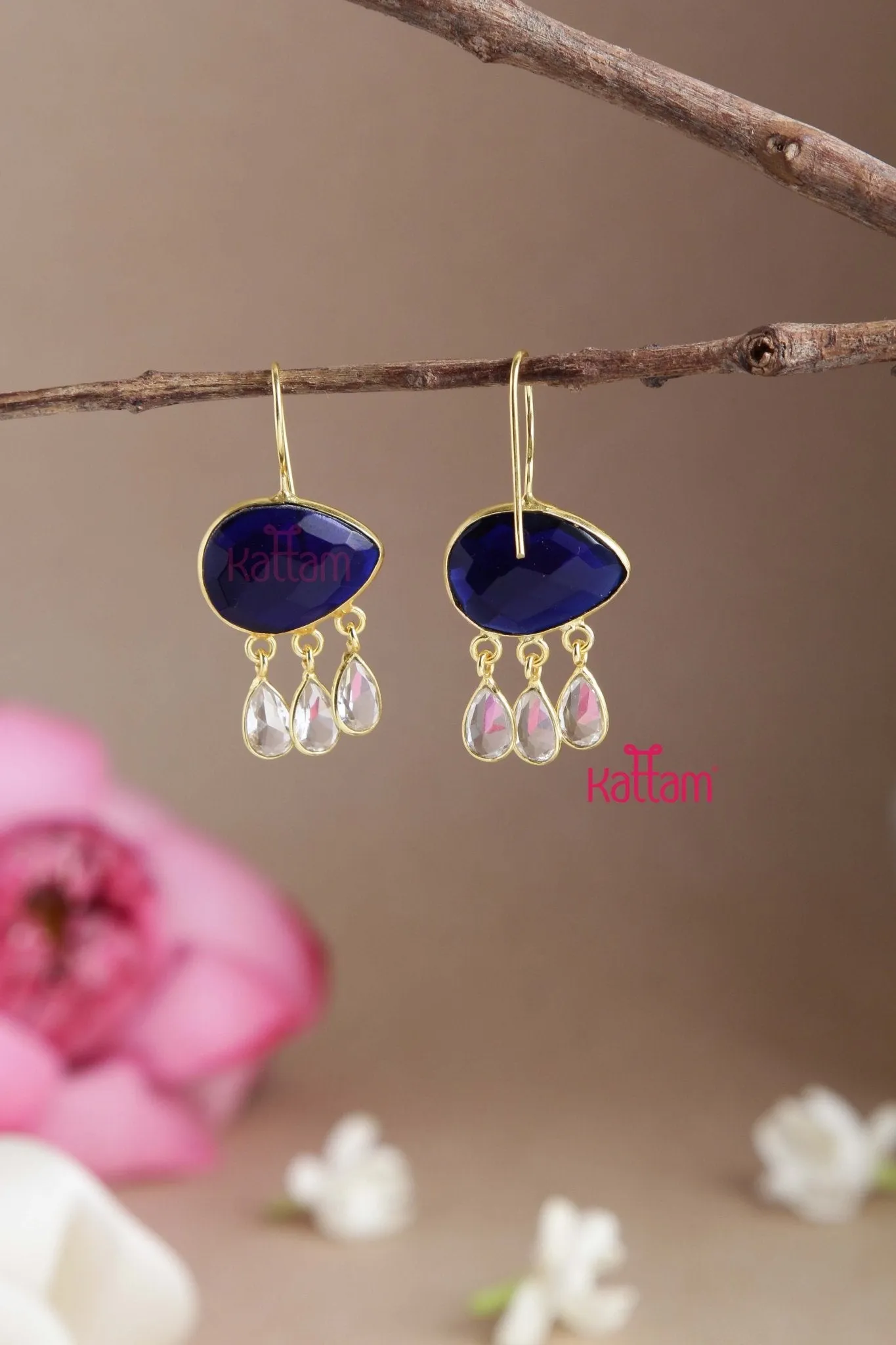 Blue GemStone Hook Earring