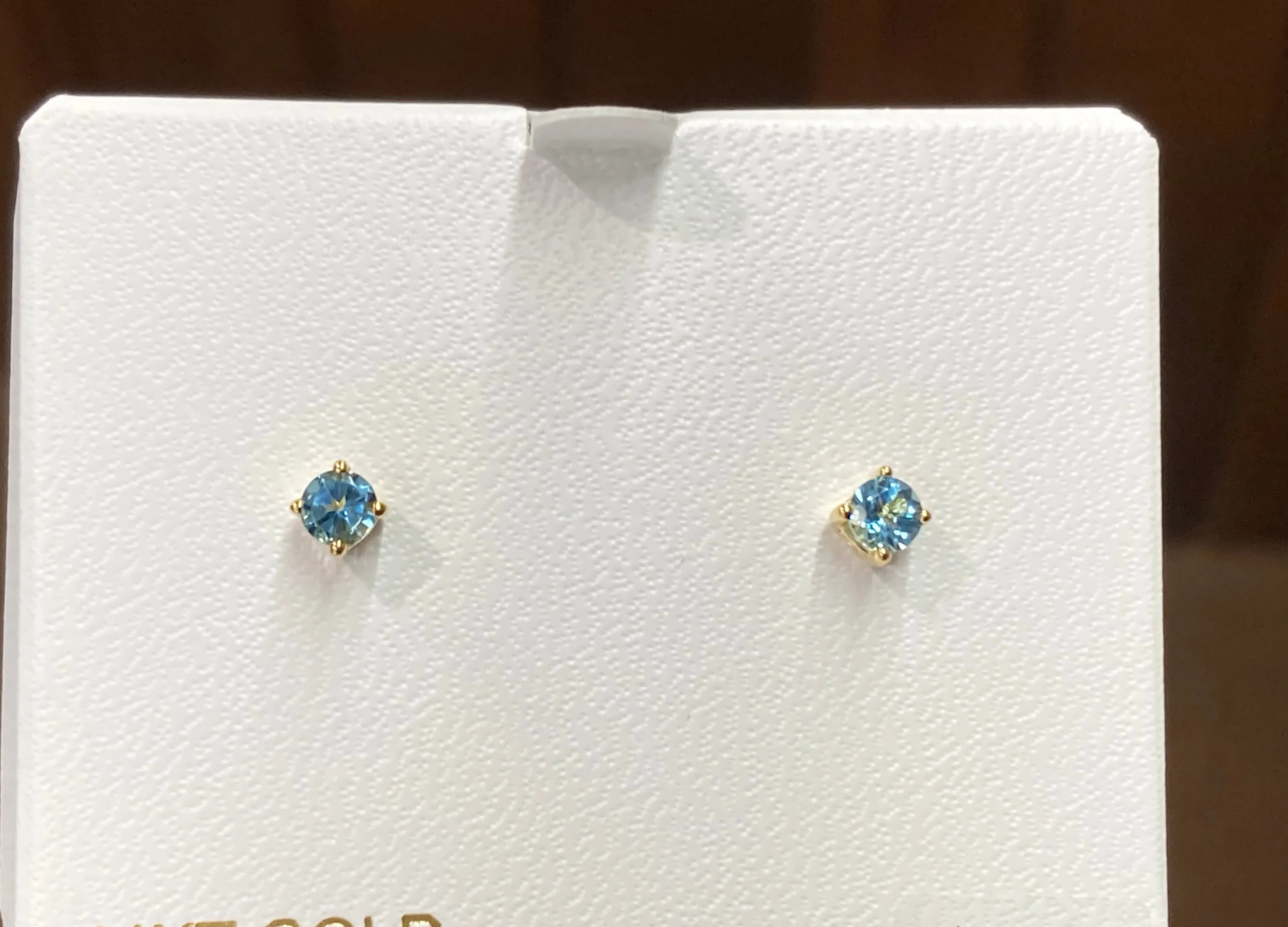 Blue Topaz 14 K Yellow Gold 0.64 Carat Stud Earrings