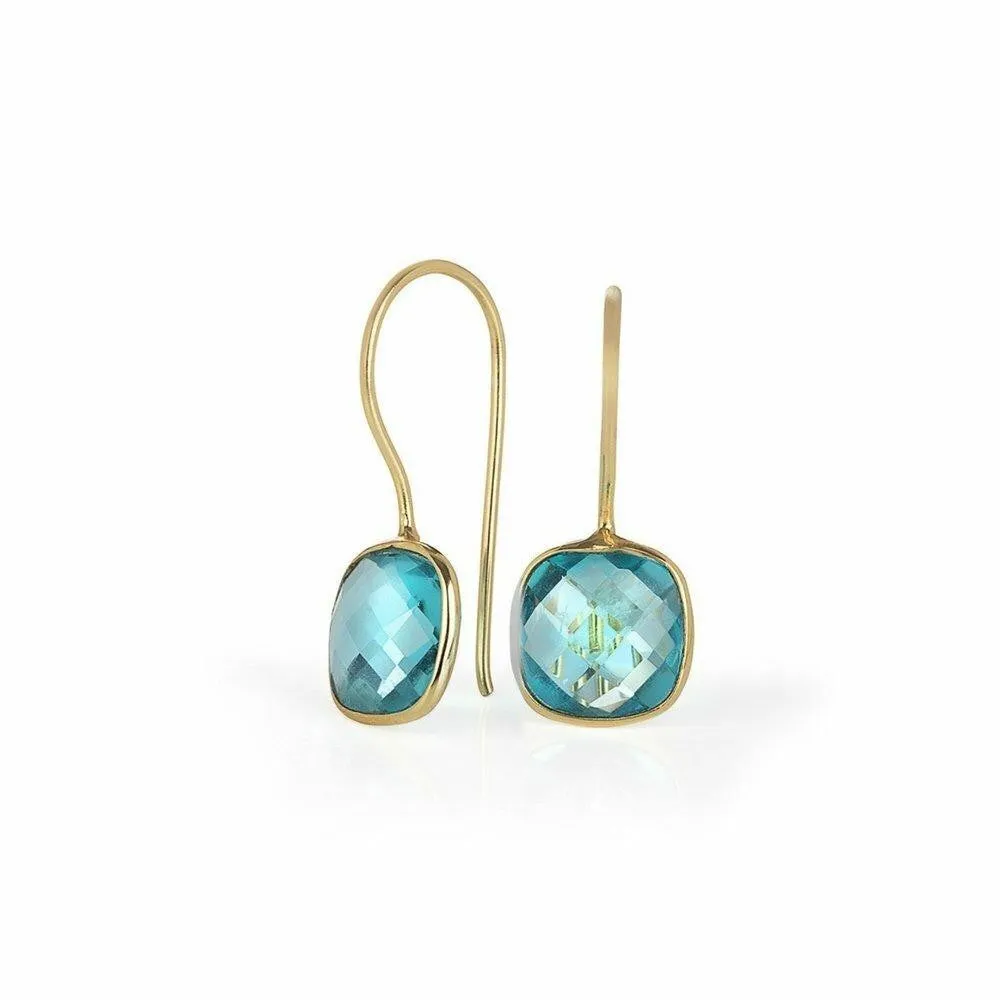 Blue Topaz Earrings | Gold