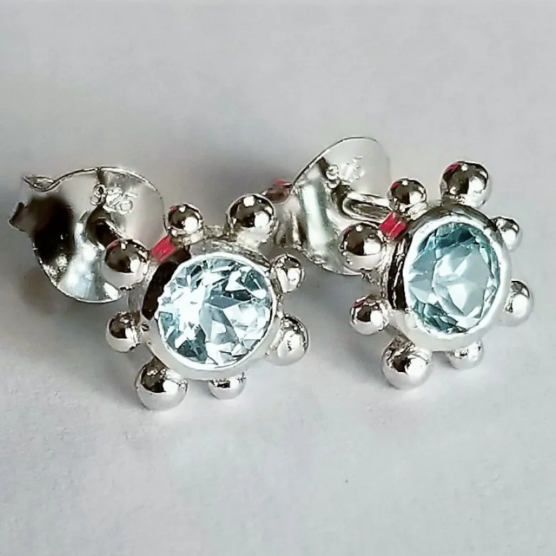 Blue Topaz Sun Earrings