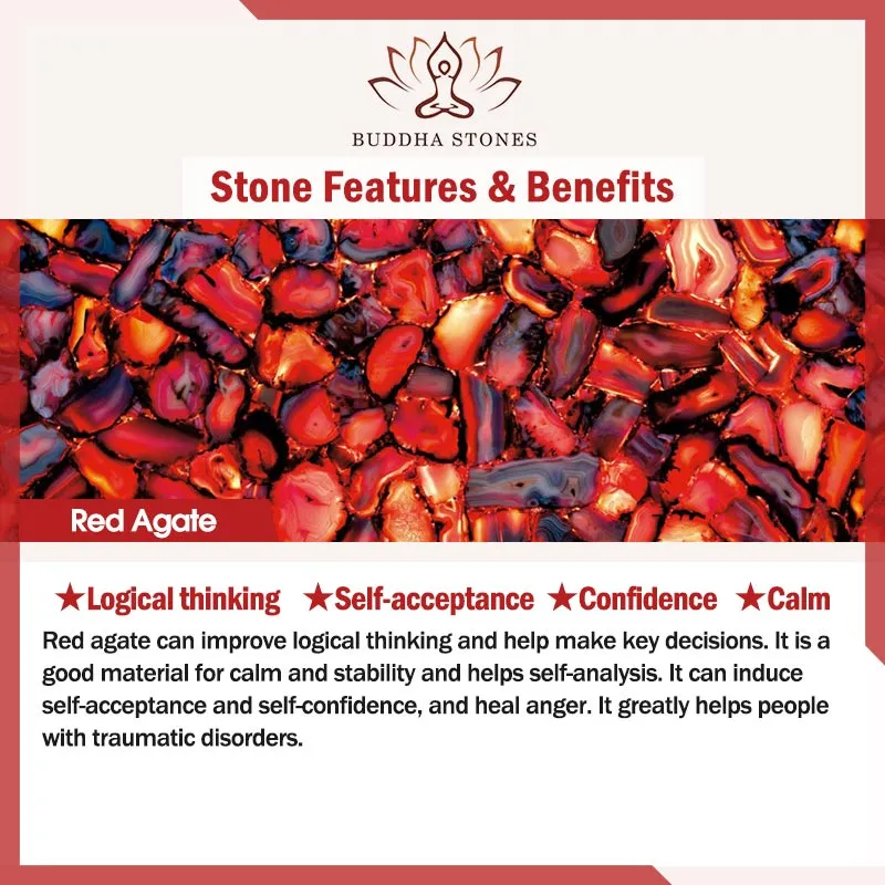 Buddha Stones 108 Mala Beads 925 Sterling Silver Red Agate Turquoise Confidence Charm Bracelet