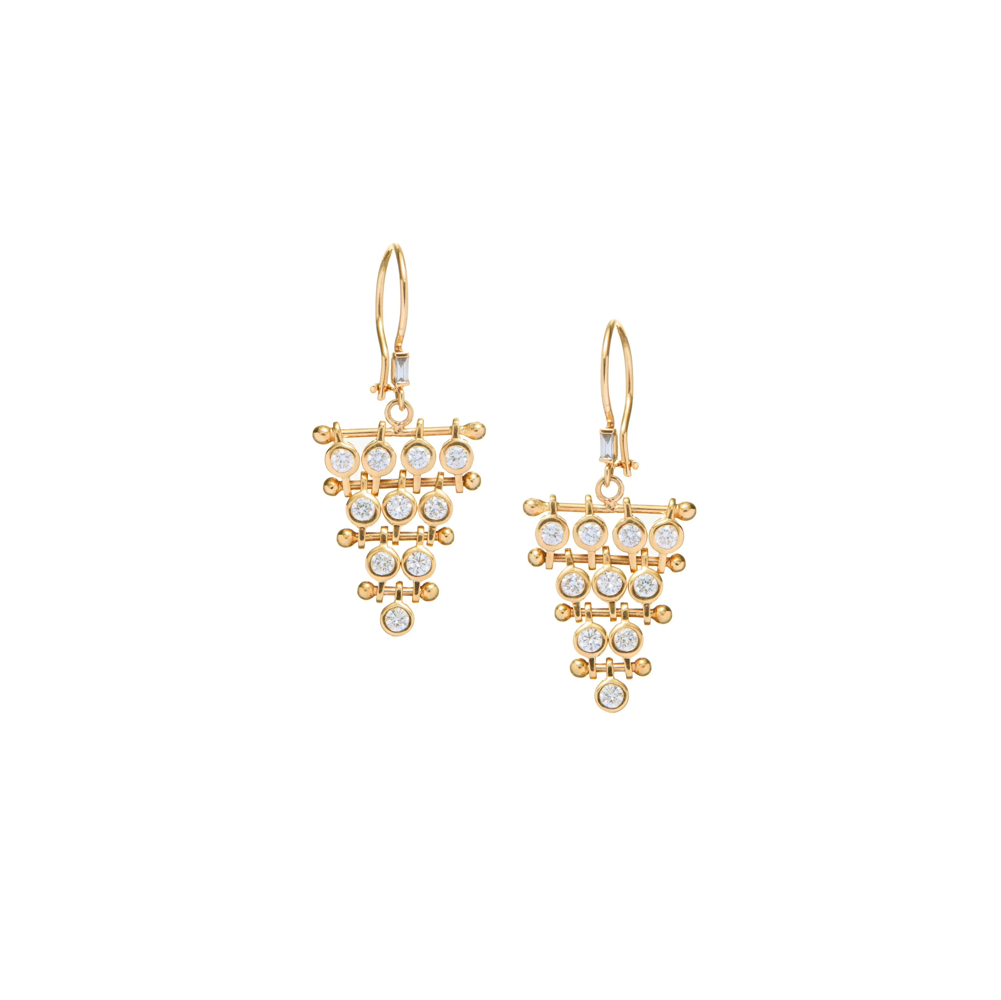 Cascading Diamond Diadem Drop Earrings