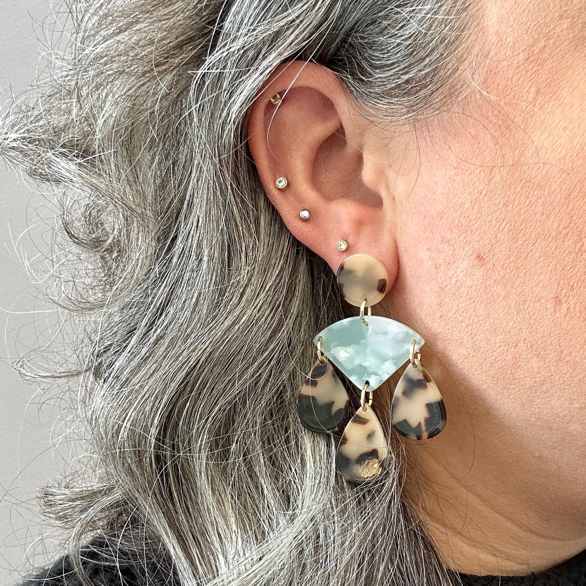 Chandelier Drop Earrings in The Real Teal