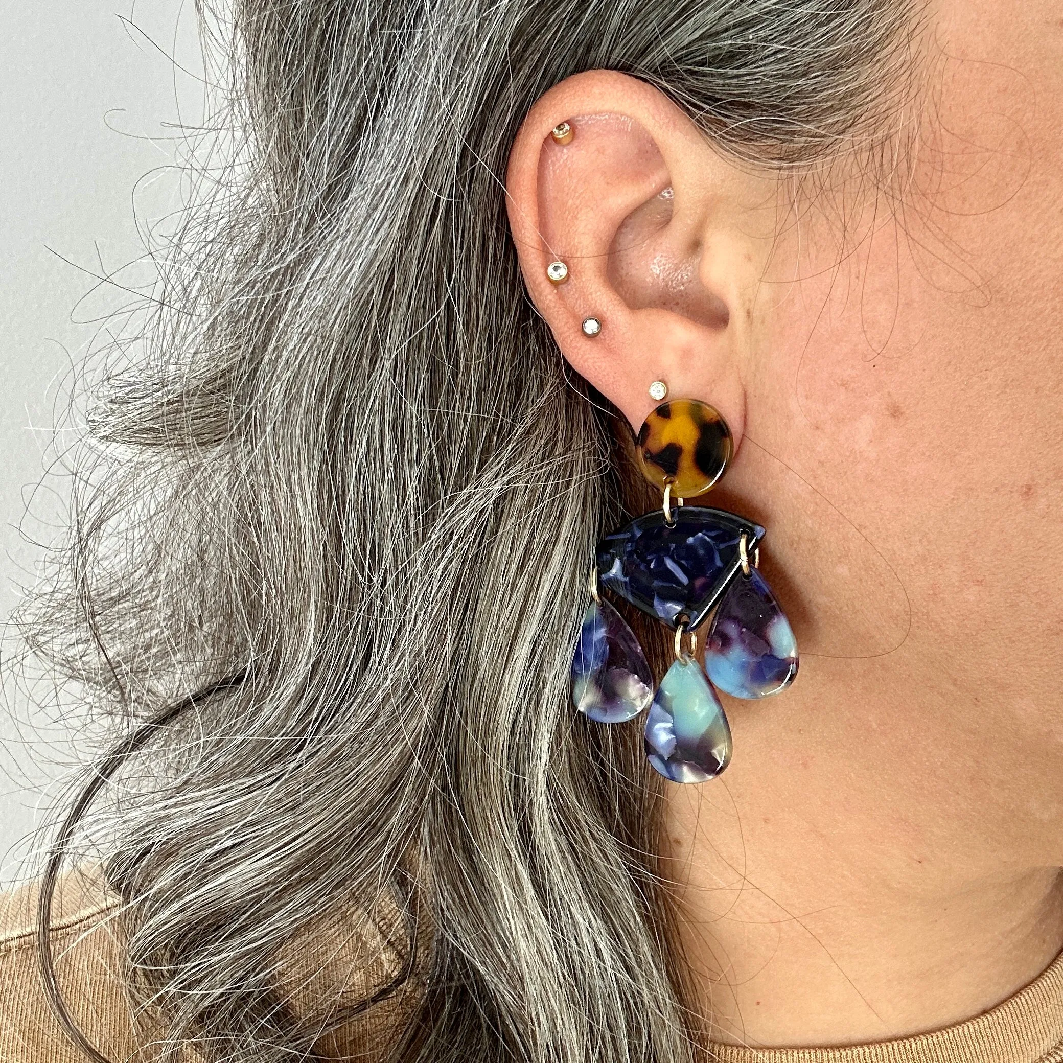 Chandelier Drop Earrings in Two-Timing The Zones