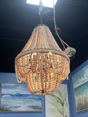 CHANDELIER PINK BEADS 6 BULBS
