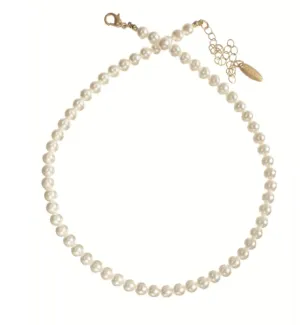 Classic Faux Pearl Strand - Natural /Gold by Hot Tomato