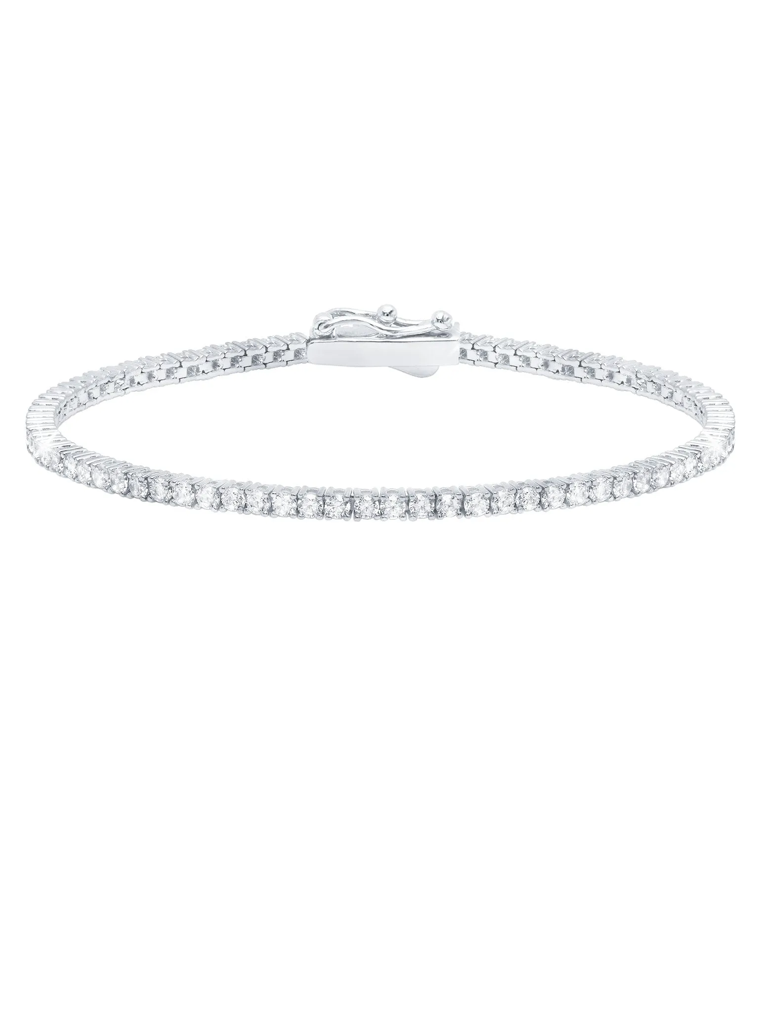 Classic Small Brilliant Tennis Bracelet Finished in Pure Platinum