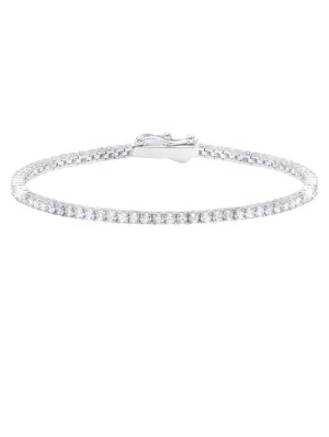 Classic Small Brilliant Tennis Bracelet Finished in Pure Platinum