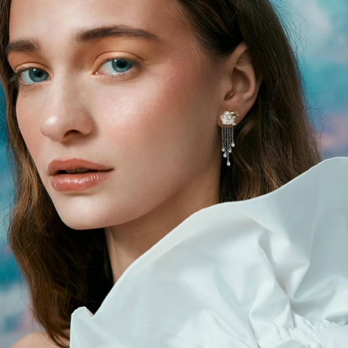 Cloud Statement Earrings by Bill Skinner
