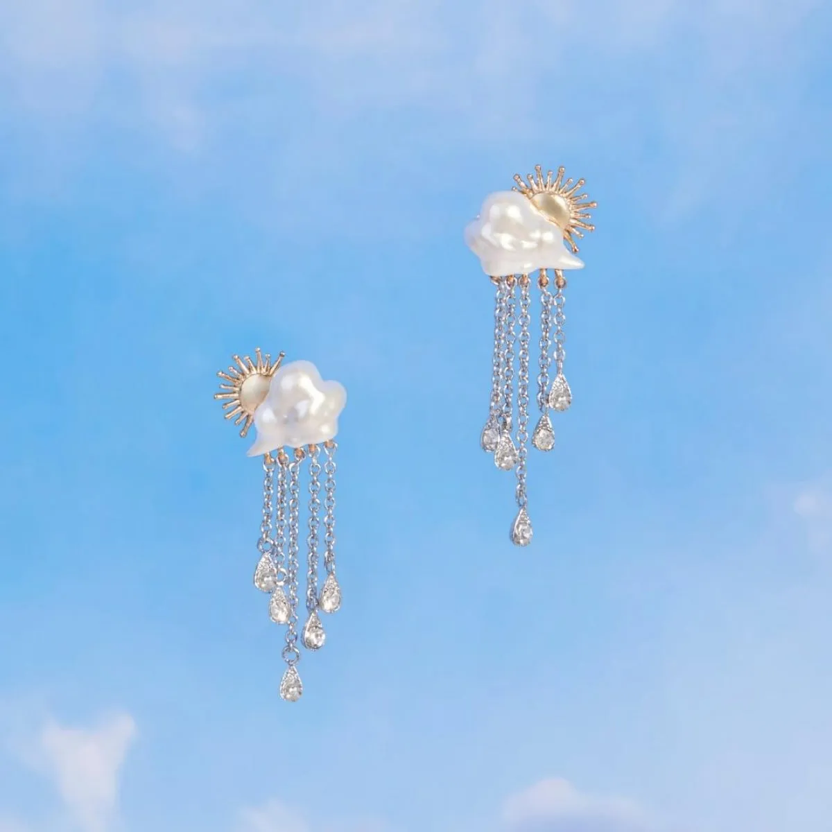 Cloud Statement Earrings by Bill Skinner
