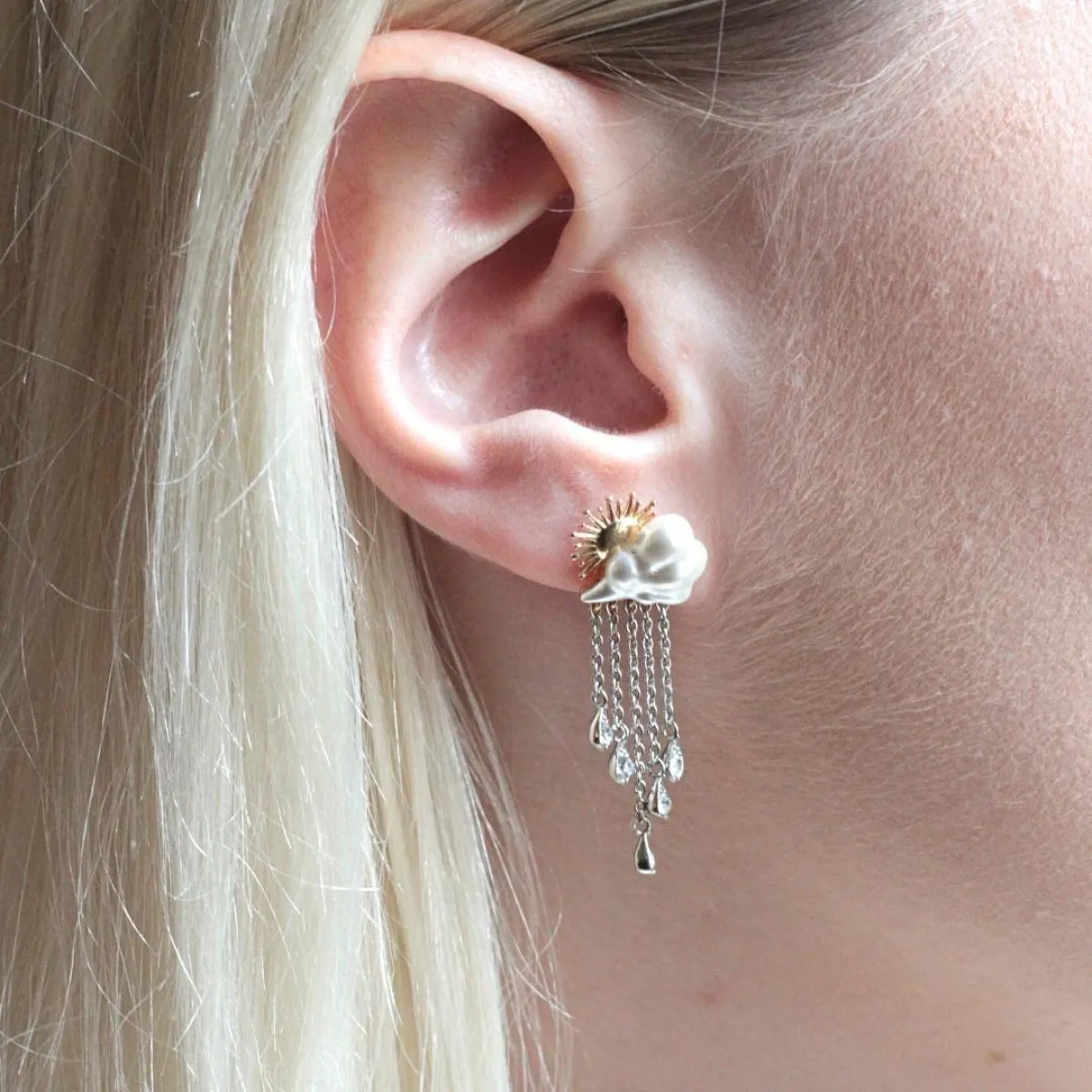 Cloud Statement Earrings by Bill Skinner
