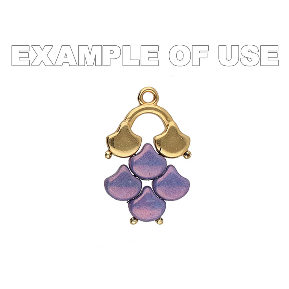 Cymbal Bead Endings for Ginko Beads, Karavos II, 14x16mm, 24k Gold Plated (2 Pieces)