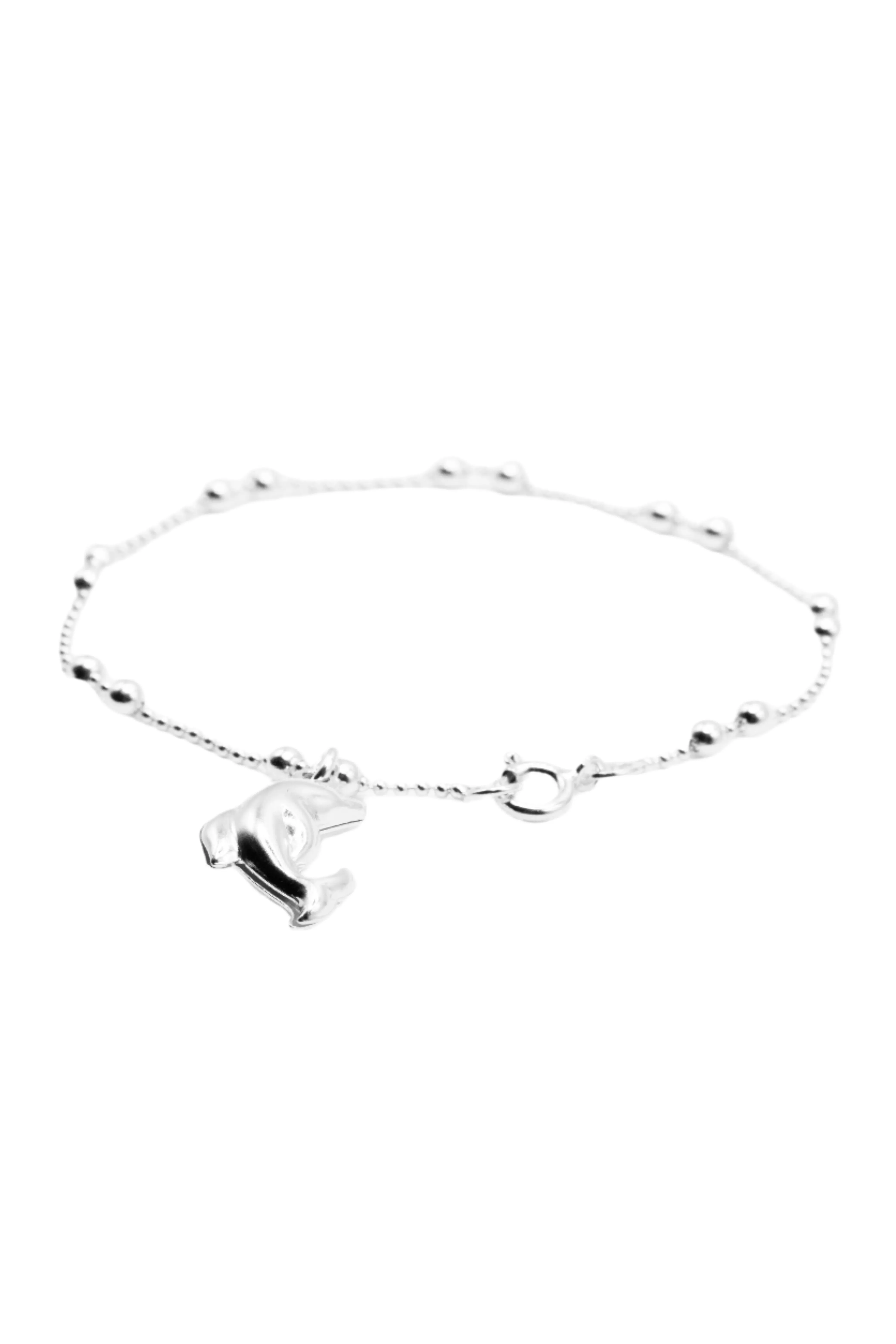 Dangling Dolphin 925 Sterling Silver Charm Bracelet