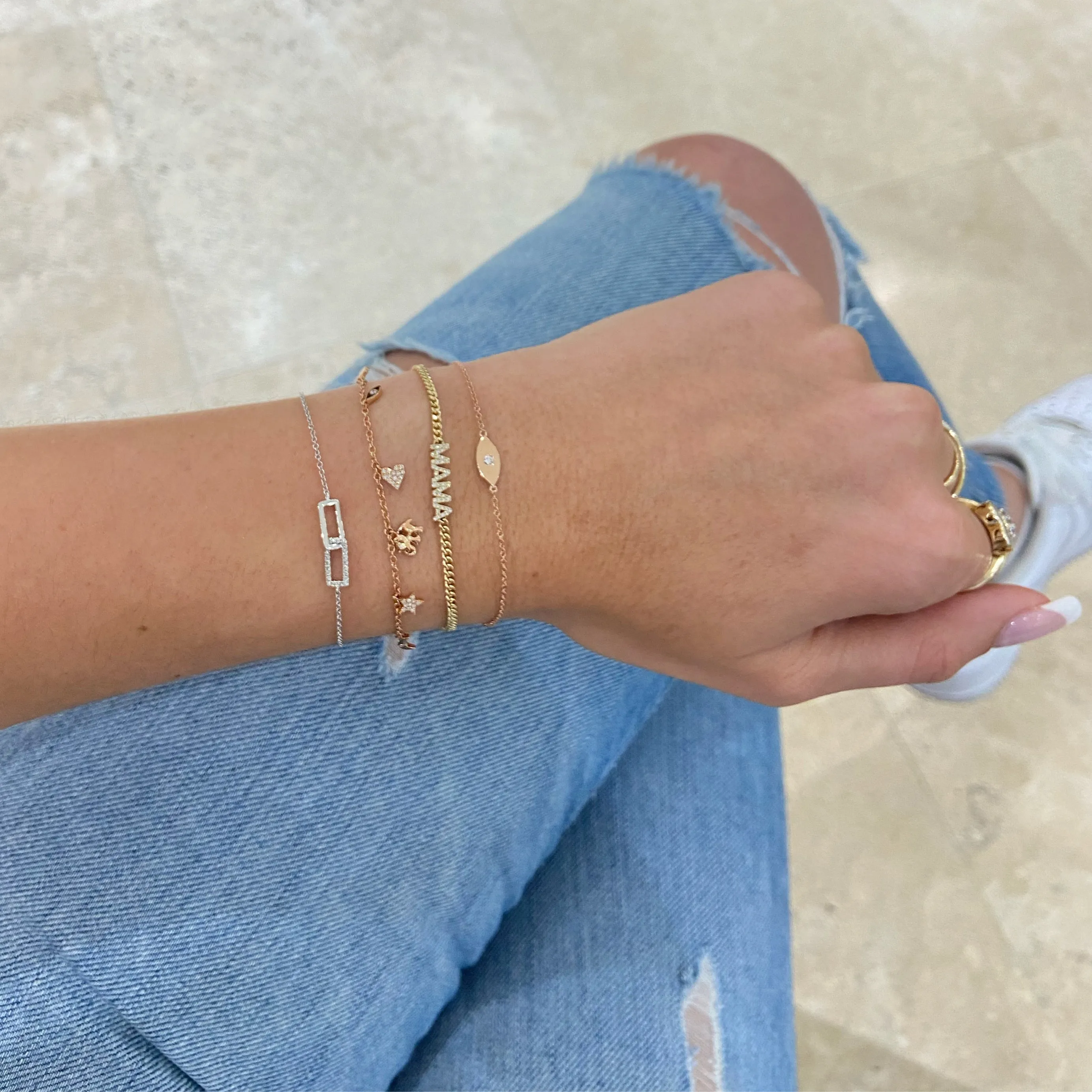 Diamond & Gold Evil Eye Bracelet