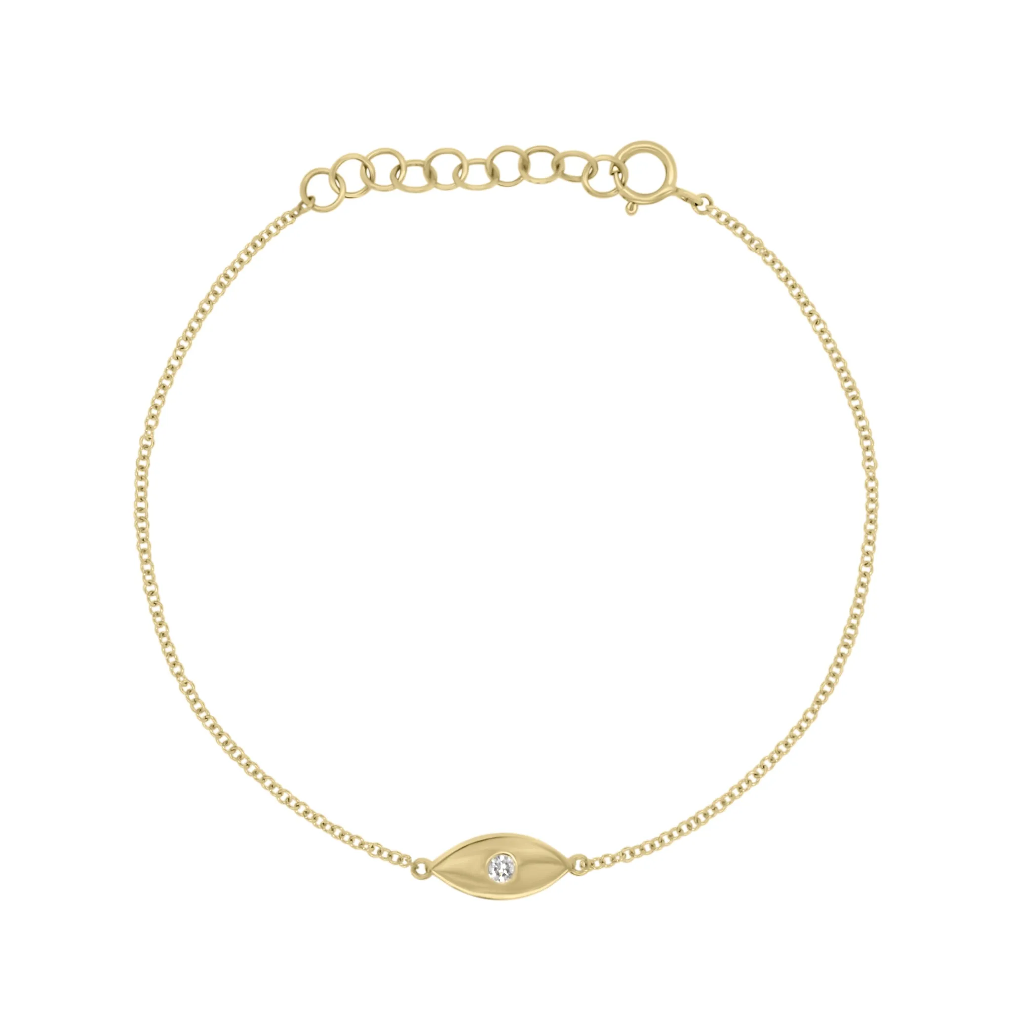 Diamond & Gold Evil Eye Bracelet