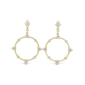 Diamond Circle Constellation Drop Earrings