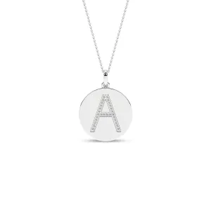 Diamond Initial Disc Necklace
