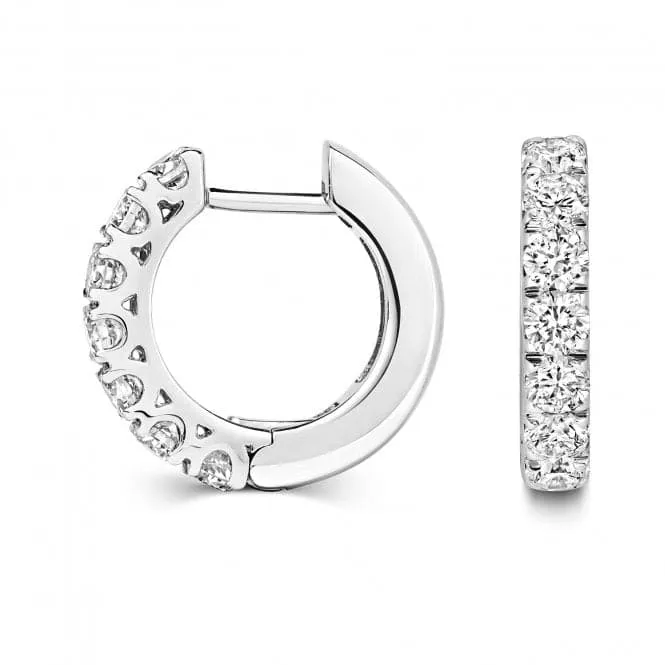 Diamond Jewellery 18CT White Gold Diamond Hoop Earrings EDQ312W