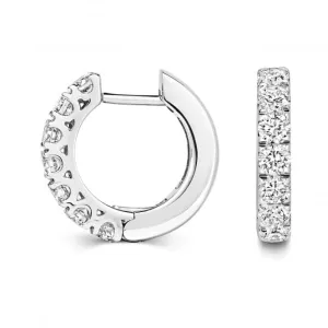 Diamond Jewellery 18CT White Gold Diamond Hoop Earrings EDQ312W