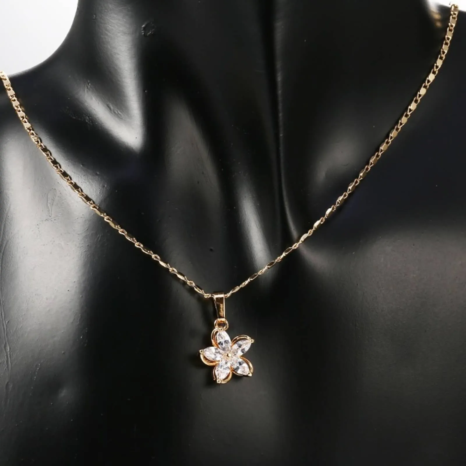 Diamond Necklace & Earring Set 4 Piece Set NEW