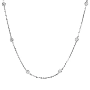 Diamonds by the Yard Station Necklace (0.86 ct Diamonds) in White Gold