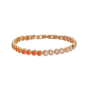 Dotty Tennis Bracelet Orange, Rose Pink CZ and Rose Gold