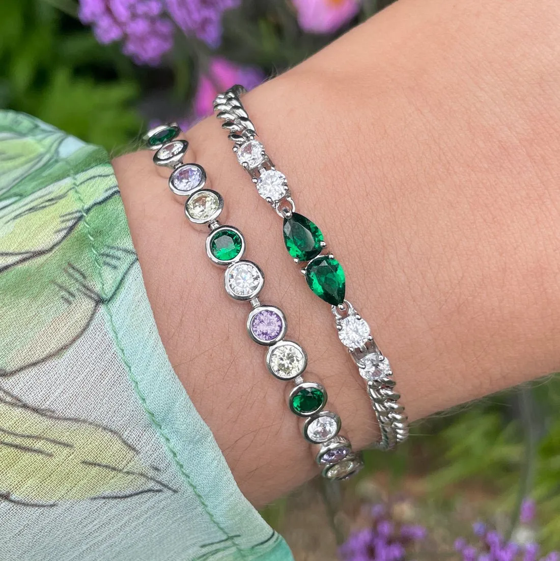 Dotty Tennis Bracelet Popsicle CZ and Silver