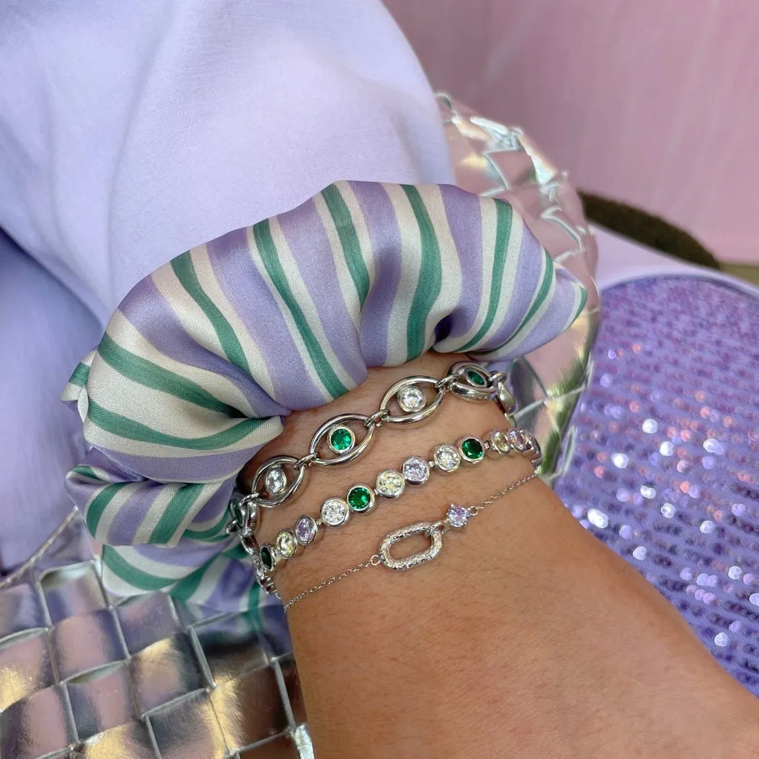 Dotty Tennis Bracelet Popsicle CZ and Silver