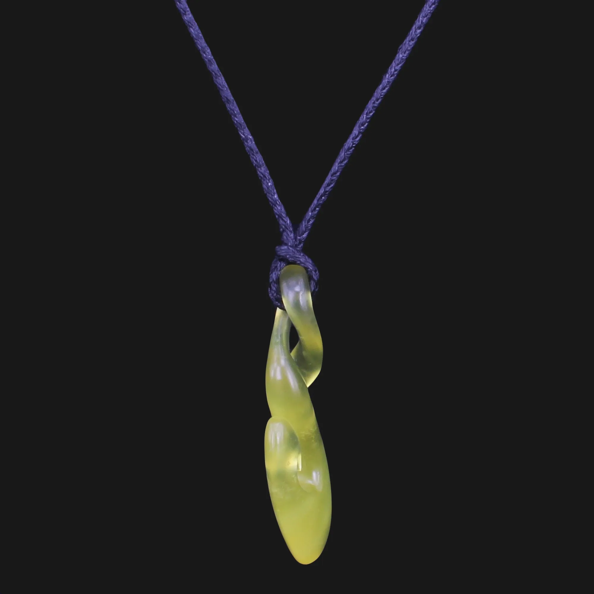 Double Twist Green Stone Oblique Infinity Friendship Jade Carving Necklace - Exotic Handcrafted Design for Timeless Style