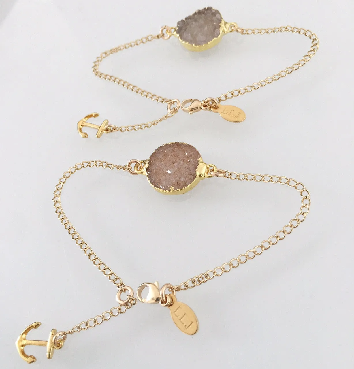 DRUZY Anchored to You Dainty Bracelets -sold in a set
