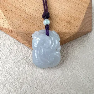 Eternal Harmony Jade Ruyi Pendant, Jadeite Jade Lucky Ruyi Ru yi, 如意, Pendant Hand Carved Necklace, YGR-0823-1708362948
