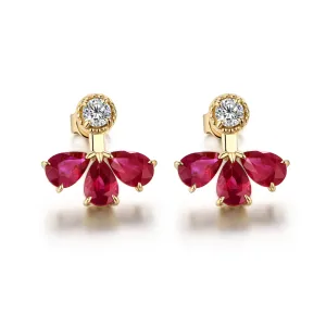 Floral Ruby Earrings