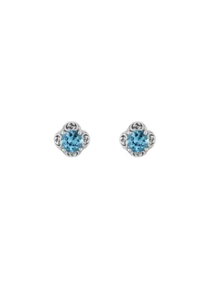 GC Interlocking G 18ct White Gold Topaz Stud Earrings D