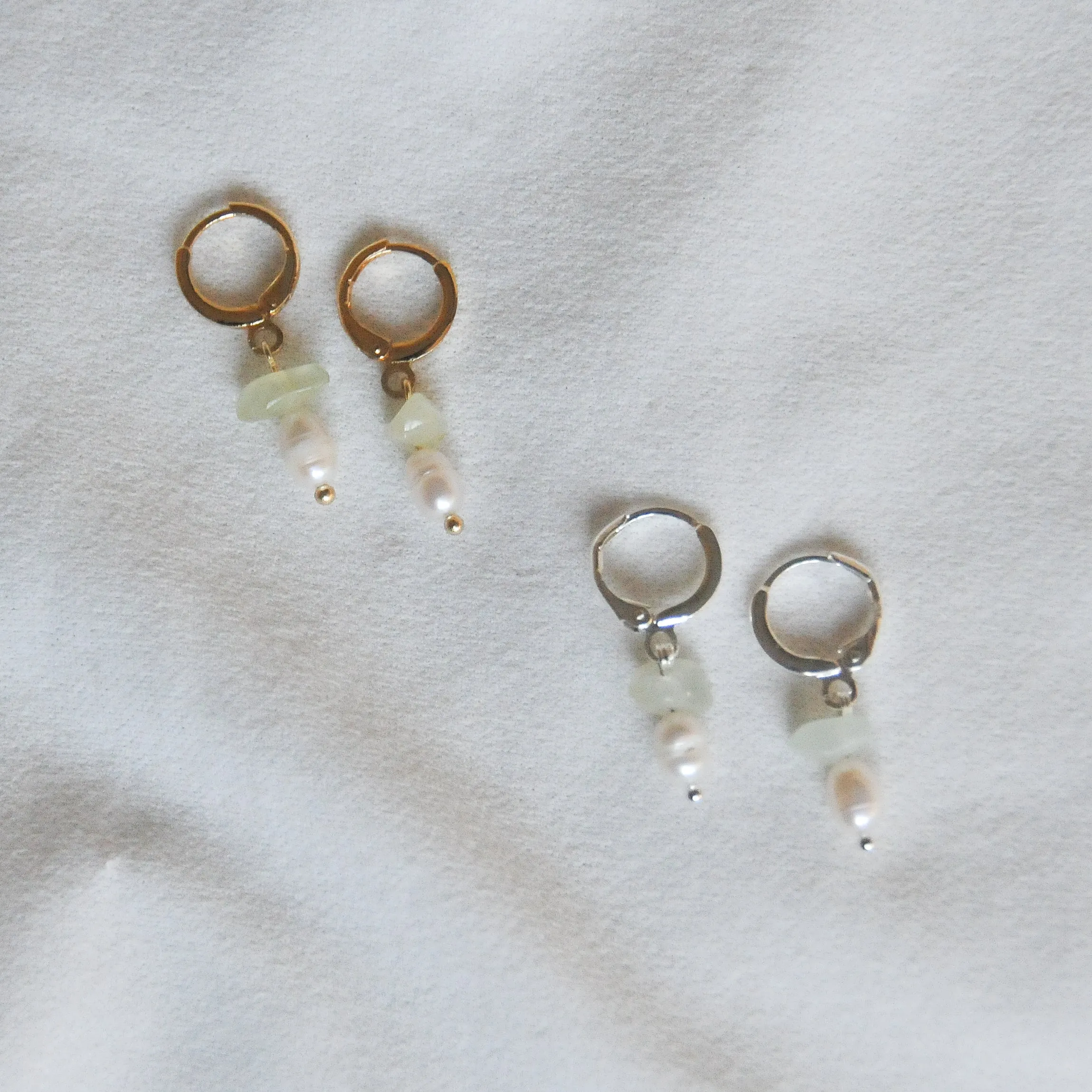 Gemstone Pearl Earrings