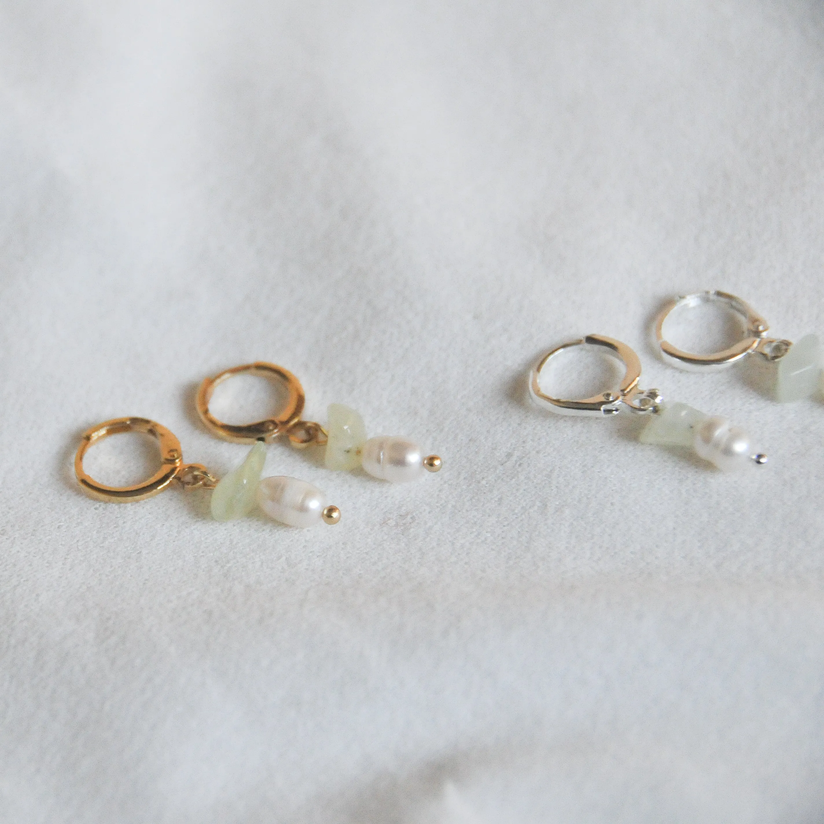Gemstone Pearl Earrings