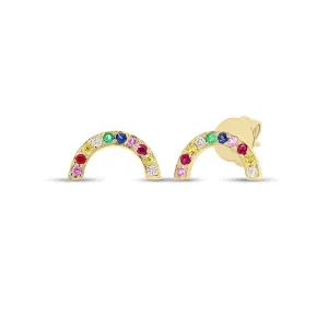 Gemstone Rainbow Stud Earrings