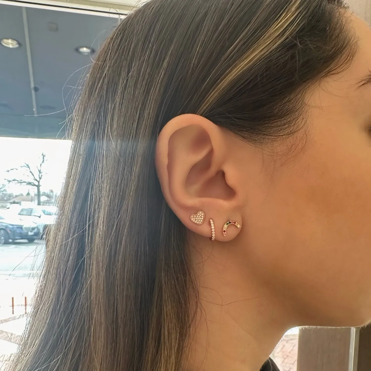 Gemstone Rainbow Stud Earrings